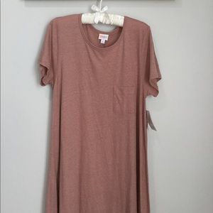 L Carly dress in heathered pink
